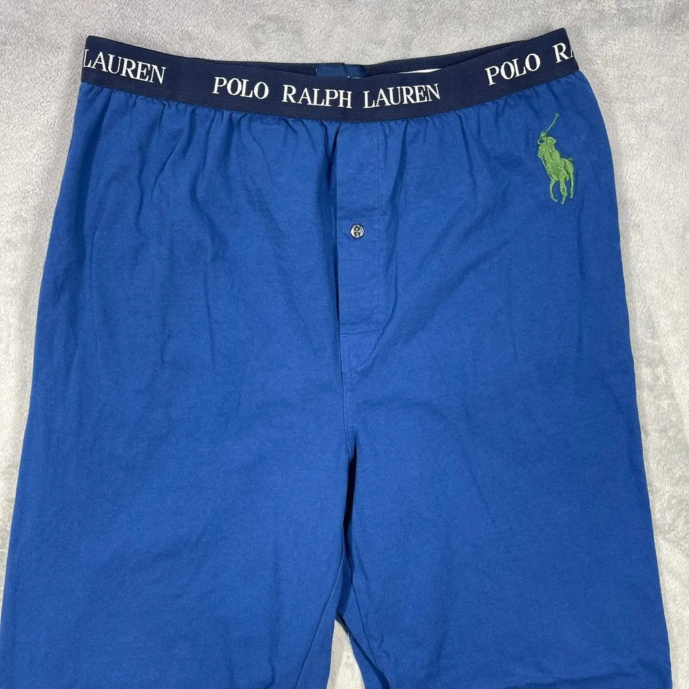 Polo Ralph Lauren Pajama Pants Mens Large Blue Cotton Big Pony‎ Logo